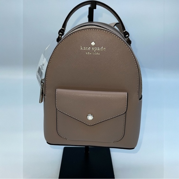 Kate Spade NWT‎ Mini Backpack In Warm Beige Color - Picture 1 of 13